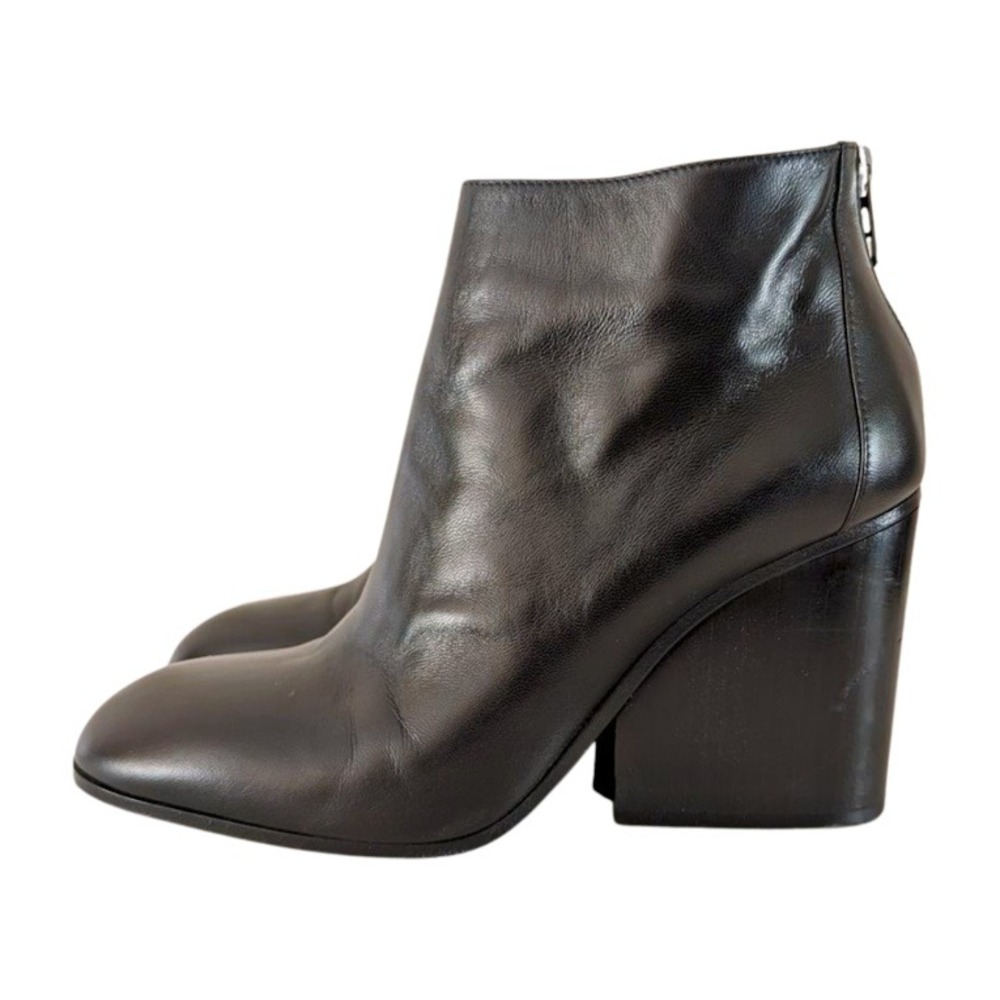 Hermes Milady Black Leather Wedge‎ Ankle Boots Size 39.5/US9 - Picture 3 of 10